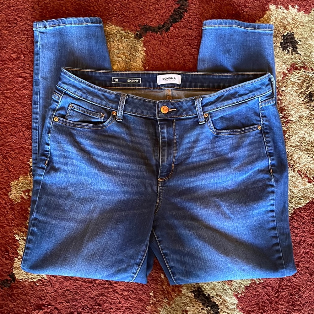 Women’s skinny jeans, size 16, Sonoma